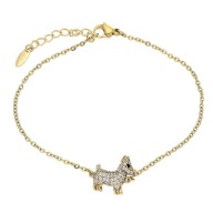 83737 BRANSOLETKA 18K POZŁACANA 18+3 CM piesek z cyrkoniami