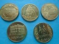 MONETA 2 zł MIASTA JAROSŁAW GNIEZNO WŁOCŁAWEK ŻAGAŃ NYSA 2007 rok 5 szt
