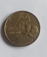 POLSKA MONETA 2 ZŁ SOLIDARNOŚĆ 1980 - 2000 ROK ŁADNY STAN