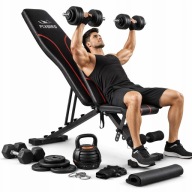 Ławka treningowa regulowana FLYBIRD składana do ćwiczeń 8 poziomów