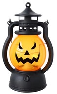 Lampion na HALLOWEN lampka LED czarna DYNIA 13x8,5 cm świecąca H-036
