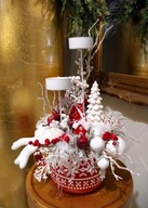 Stroik Świąteczny świecznik w KUBKU Bożonarodzeniowa dekoracja na stół