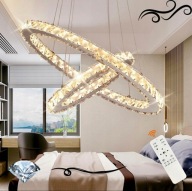 Kryształowa Lampa Sufitowa Żyrandol LED Funkcja Ściemniania KOLORY 40+60 CM