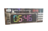 BUDZIK PROJEKCYJNY SETTY AN0726 TEMPERATURA DATA LED USB CZARNY LUSTRO