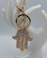 Błyszczący brelok ręka Fatimy kryształki zawieszka do kluczy torebki