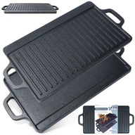 PŁYTA GRILLOWA ŻELIWNA prostokątna Patelnia dwustronna RUSZT GRILL OGNISKO