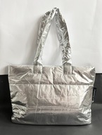 Sephora pikowana torebka shopper poliester srebrny