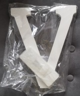 Litera Literka V drewniana biała wys 28cm