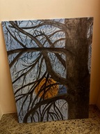 Obraz własnoręcznie malowany "Zachód Słońca"