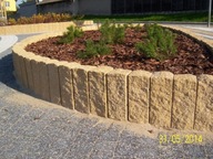 Palisada łupana, cegła, obrzeże 77x11x10 Bia./Żół.