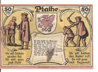 notgeld Plathe Pom. 50 Pfennig 1922 - Płoty (2)