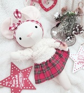 Lalka tilda szmacianka przytulanka Myszka 38 cm prezent handmade święta