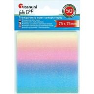 Notes samoprzylepny 75x75 - Tęczowe karteczki z folii