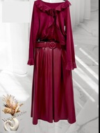 Spódnica bordowa długa ekoskóra r. Uni Italy !!!