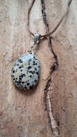 Wisiorek zawieszka naszyjnik jaspis dalmatyńczyk