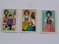 Liechtenstein - stroje ludowe - Mi. 684-86 **