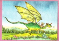 Pocztówka Szwajcaria 2011, humor bajki, mysz, dinozaur, JIMMY FLITZ