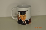 Kubek ceramiczny KACZYŃSKI PIS "Nie ma ludzi mądrzejszych ode mnie"