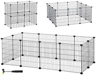 KLATKA KOJEC WYBIEG CZARNY DLA ZWIERZĄT KRÓLIKÓW 143X73X46CM ABS SIATKA