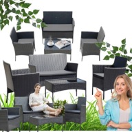 Komplet Mebli Ogrodowych Kawowy 4-osobowy Technorattan SZARY SFS010 MTG