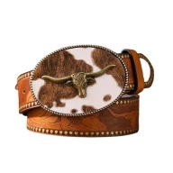 Pasek Cowboy Western Skórzany 122 cm Dziki Zachód do Jeansów