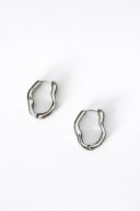 Posrebrzane kolczyki nieregularne zatrzask minimalistyczne jak nowe