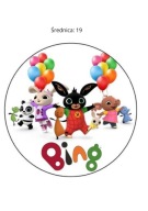 Wydruk masa cukrowa na tort BING + Napis