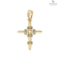 74684 ZAWIESZKA 18K POZŁACANA 30/17 MM krzyżyk z cyrkoniami