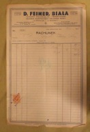 D. FEINER, BIAŁA - BIELSKO - BIAŁA 1928 r. - CIEKAWY ZNACZEK + PIECZĄTKA