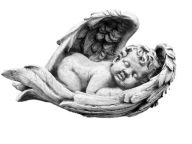 Figura betonowa Śpiący Anioł, Aniołek 9 kg Szary ozdoba, dekoracja z betonu