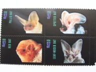USA - nietoperze - samoprzylepne - Mi. 3635-38 czwórka **
