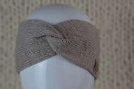 Wełniana opaska na głowę, rozmiar L, 100% wełna merino, jasny beż