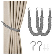 2SZT. PLECIONA ROZETA OPASKA UCHWYT HAK DO TRZYMANIA ZASŁON FIRANEK ROLET