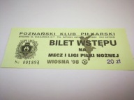 starszy bilet LECH Poznań (wiosna 1998)