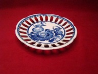 Talerz ażurowy ceramika fajans Koło fi 17cm