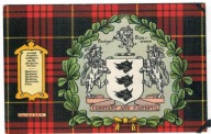 Pocztówka Szkocja 1906 klany tartan herb