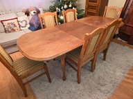 Zestaw stół rozsuwany z 6 krzesłami Dąb