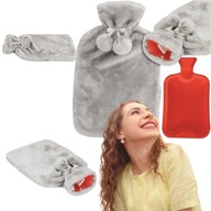 DUŻY TERMOFOR GUMOWY W POKROWCU OGRZEWACZ PLUSZOWY W SWETERKU NA WODĘ 2LXXL