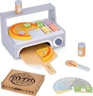 DREWNIANY ZESTAW DO PIZZY PIEKARNIA KUCHNIA AKCESORIA EDUKACYJNE DLA DZIECI