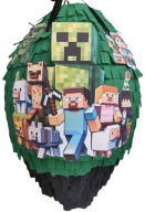 Piniata Urodzinowa XL Creeper Tnt Gamingowa Gra Klocki + kij