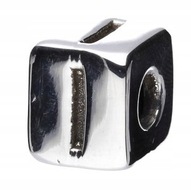 LITERA i ZAWIESZKA SREBRNA BEADS SZEŚCIAN KWADRAT