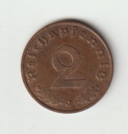 III Rzesza 2 pfennig 1938 J ladny stan