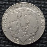 *SZWECJA [0080]*1 korona 1982 (SVERIGE) Król Karol XVI Gustaw, Herb, Korona