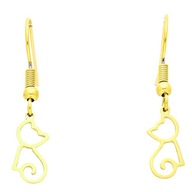 51156 Kolczyki złota stal chirurgiczna koty kotki