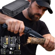ZESTAW SURVIVALOWY 32 EL. WOJSKOWY NIEZBĘDNIK PRZETRWANIA MULTITOOL +GRATIS