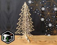 Drewniana Ozdoba Świąteczna – składana choinka na stół – baza DIY