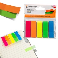 Zakładki biurowe indeksujące foliowe 45x12mm 100 szt kolorowe samoprzylepne