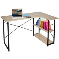 Biurko Jumi | 120 cm | Półki | Styl Industrialny | Czarne / Brązowe