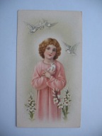 JEZUSEK Z GOŁĄBKIEM przedwojenny ŚWIĘTY OBRAZEK