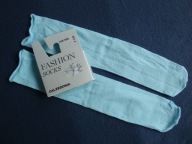 CALZEDONIA niebieskie skarpetki drobinki glitter U